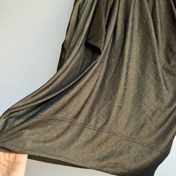 Marc Jacobs Black Metallic Gold Drape Faux Wrap Party Holiday Skirt Size Small - Picture 4 of 8